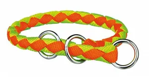 Nylonový obojok okrúhly CAVO-neón oranžový/zelený DOPREDAJ S:25-31cm/12mm